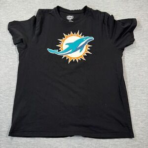 OTS Miami Dolphins T-Shirt Men XL Black Graphic NFL Team‎ Logo Cotton Tee